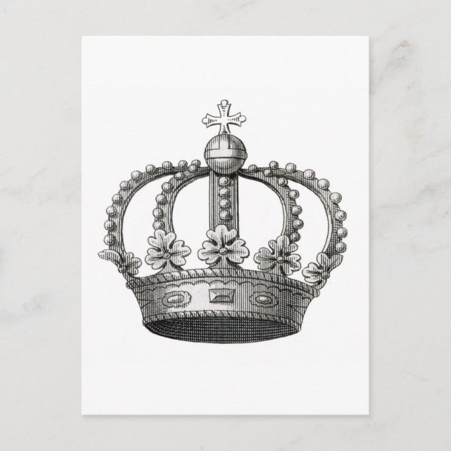 Carte Postale Couronne vintage (Devant)