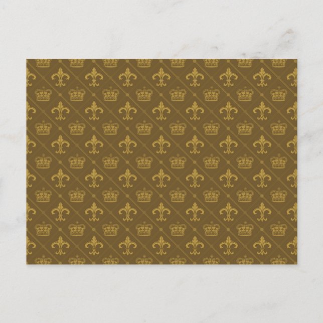 Carte Postale Couronnes & Lily motif + votre texte ou votre sign (Devant)