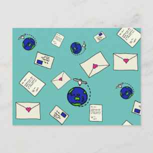 Carte Postale Courrier autour du monde