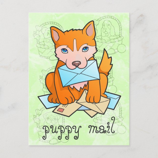 Carte Postale courrier de chiot (Devant)
