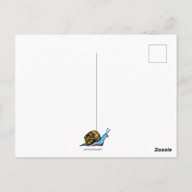 Carte Postale courrier d'escargot coloré (Dos)