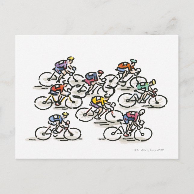 Carte Postale Course à vélo (Devant)