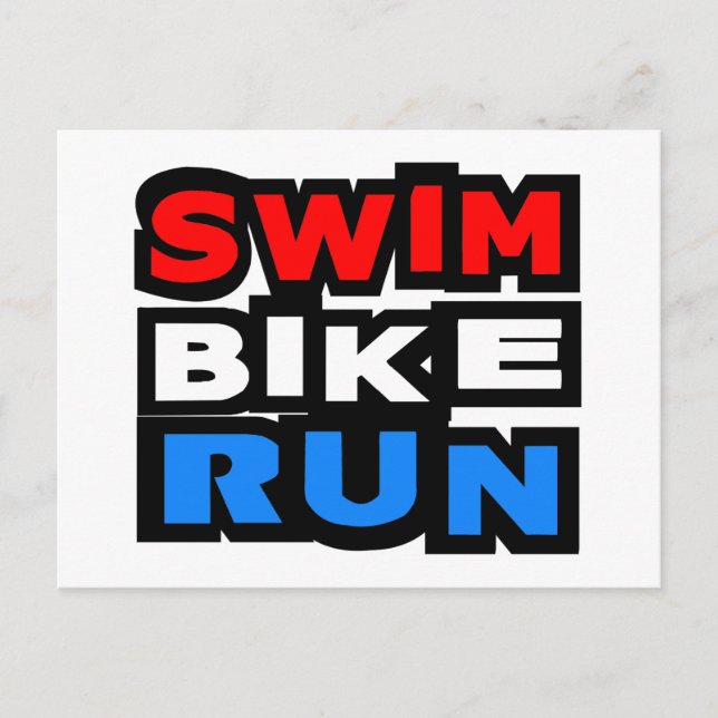 Carte Postale Course à vélo de natation (Devant)