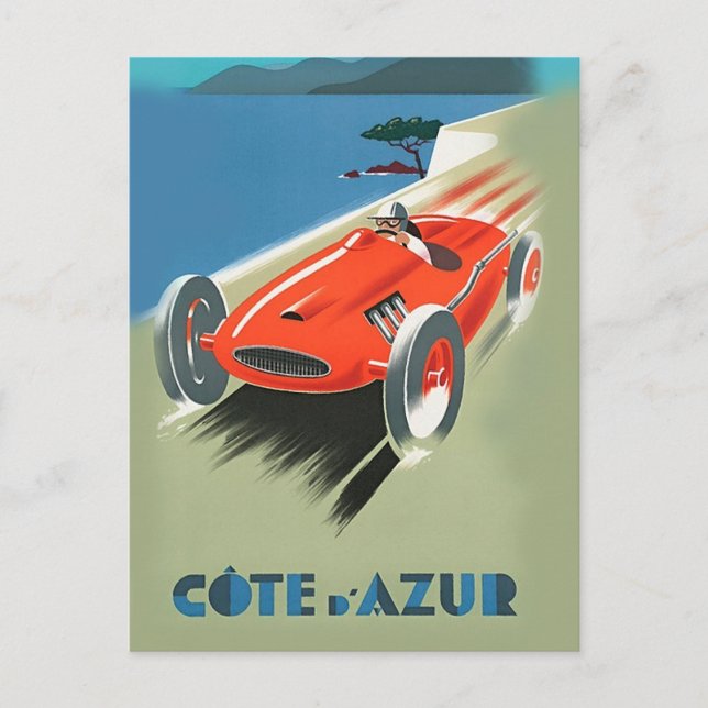 Carte Postale Course automatique vintage (Devant)