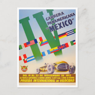 Carte Postale Course automobile vintage Carrera Panamericana 195