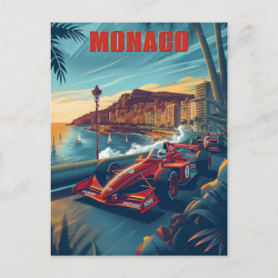 Carte Postale Course automobile Vintage Monaco