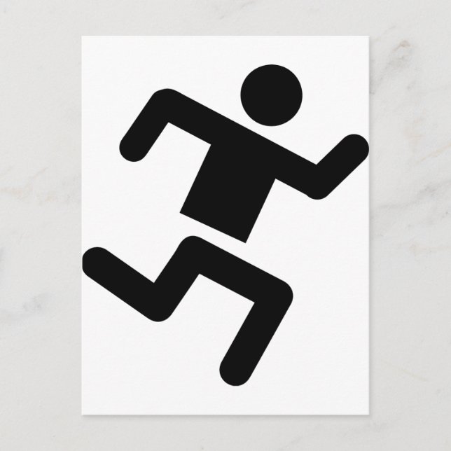 Carte Postale course d'athlétisme noir (Devant)