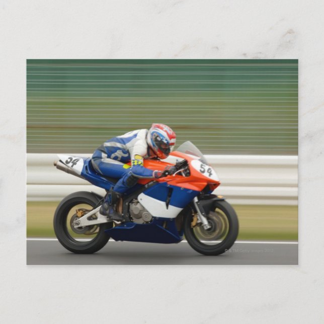 Carte Postale Course de moto (Devant)