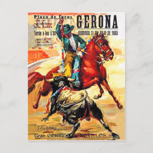 Carte Postale Course de taureaux à Gérone, Espagne, Corrida, voy