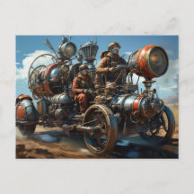 Course des voitures de fond Steampunk