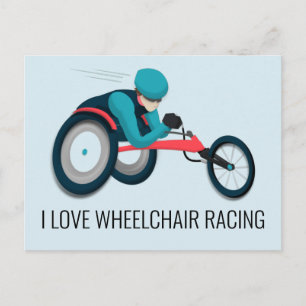 Carte Postale Course en fauteuil roulant