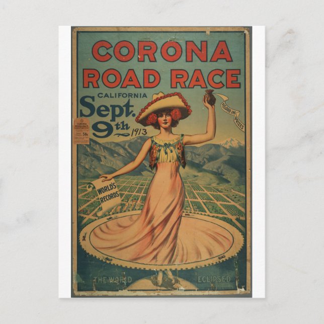Carte Postale Course routière de Corona - 1913 (Devant)