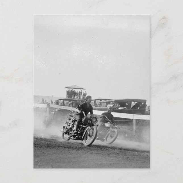Carte Postale Course vintage de moto (Devant)