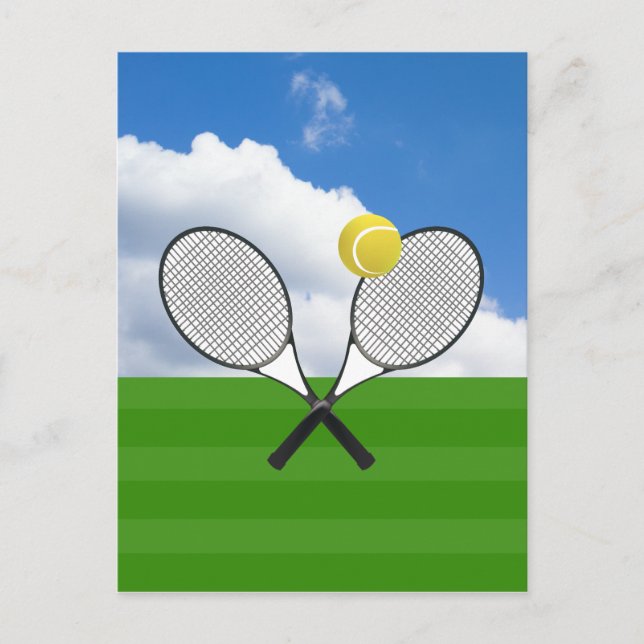 Carte Postale court de tennis et RACKETS DE TENNIS (Devant)
