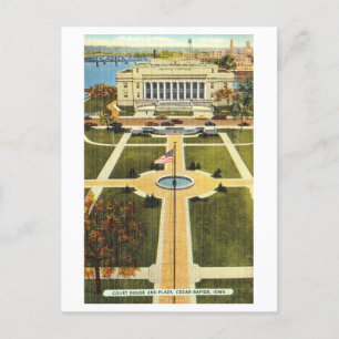 Carte Postale Court House et Plaza à Cedar Rapids, Iowa,