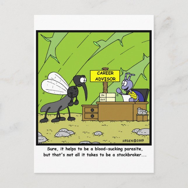 Carte Postale courtier en valeurs mobilières (Devant)