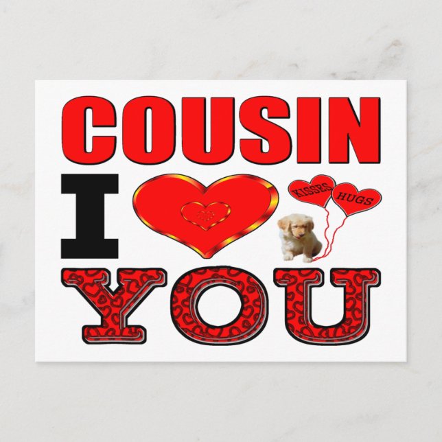 Carte Postale Cousin Je T'Aime (Devant)