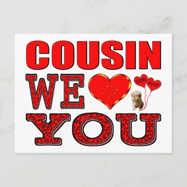Carte Postale Cousin We Love You (Devant)