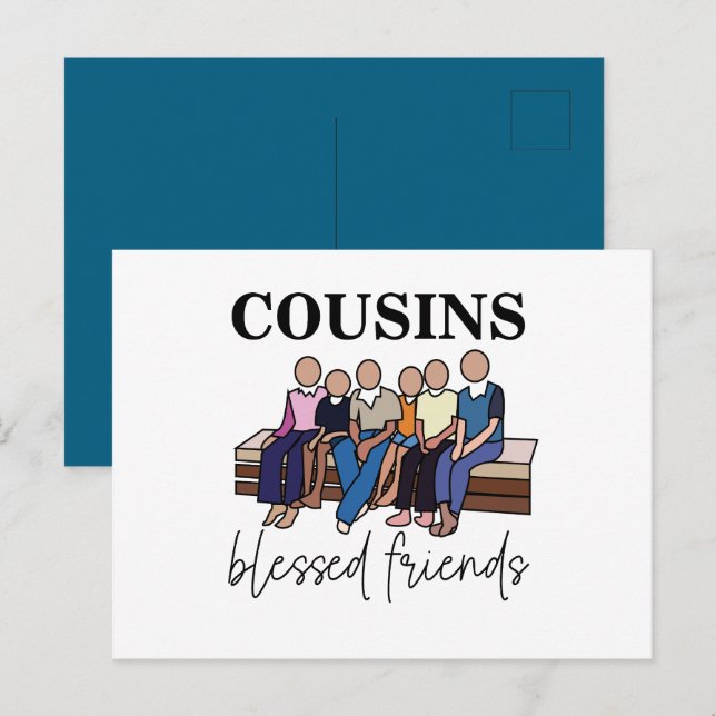Carte Postale Cousins Bienheureux Amis Famille Réunion (Devant / Derrière)