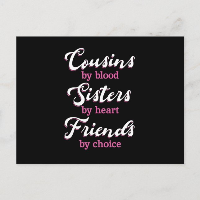 Carte Postale Cousins Par Les Amis Du Sang Soeur Frère Famille G (Devant)