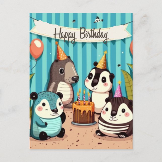 Carte Postale Coutume d'anniversaire (Devant)