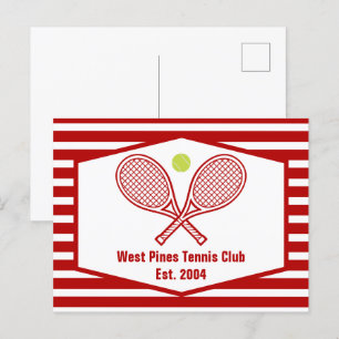 Carte Postale Coutume Tennis Country Club Red Stried