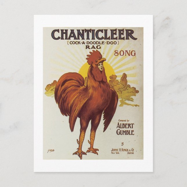 Carte Postale Couverture Chanticleer Vintage (Devant)