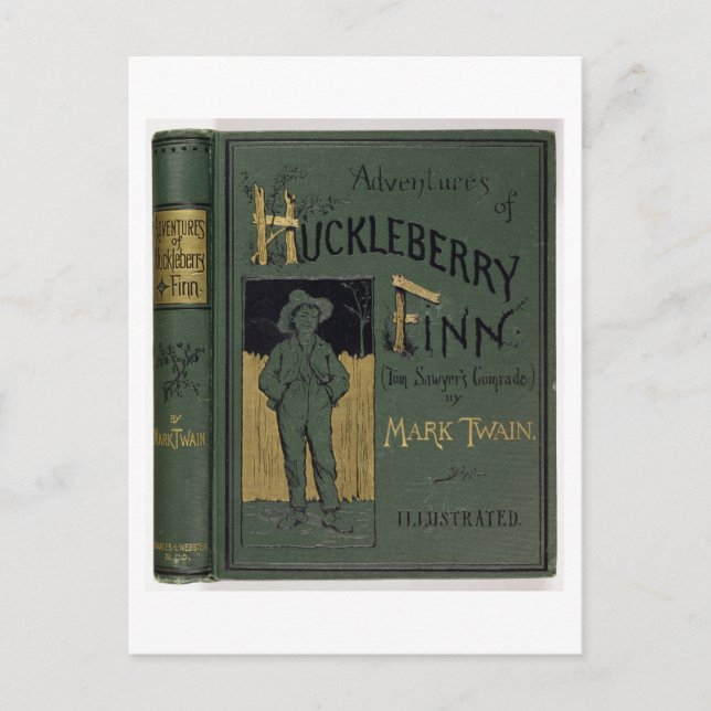 Carte Postale Couverture de 'Adventures of Huckleberry Finn' par (Devant)
