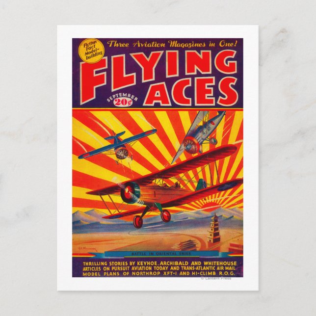 Carte Postale Couverture du magazine Flying Aces 2 (Devant)