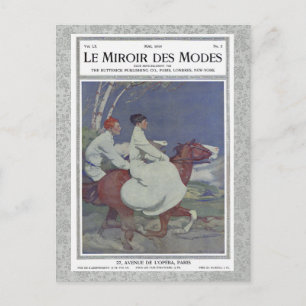 Carte Postale Couverture vintage du magazine français avec équit