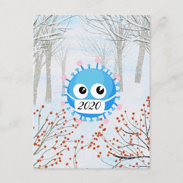 Carte Postale covid19 2020 virus décoration de noël (Devant)