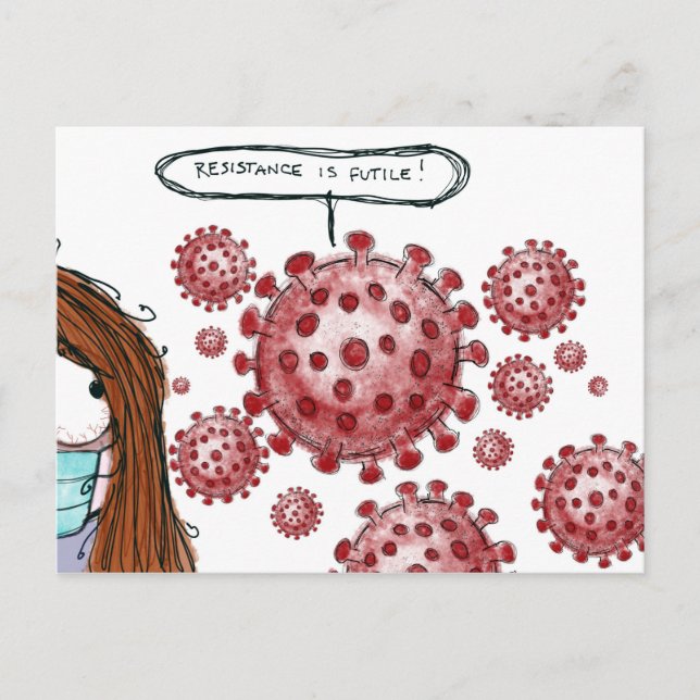 Carte Postale COVID-19 : La résistance est vaine ! (Devant)