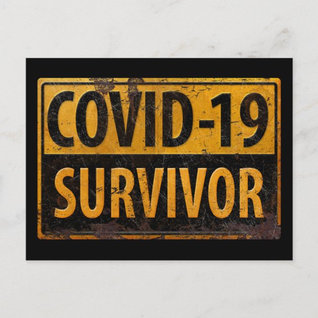 Carte Postale COVID-19 SURVIVOR - Symbole d'affichage métallique (Devant)