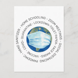 Carte Postale Covid Quarantaine Monde Commémoratif