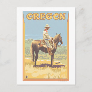 Carte Postale Cowboy à cheval - Poster Vintage voyage