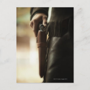 Carte Postale Cowboy avec pistolet dans holster