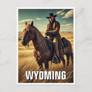 Carte Postale Cowboy dans le Wyoming Travel Souvenir