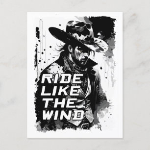 Carte Postale Cowboy Dire Voyage Comme Un Vent Illustration Art