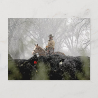 Carte Postale Cowboy en hiver