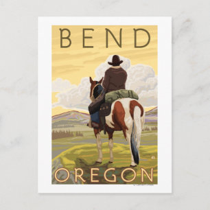 Carte Postale Cowboy & Horse - Bend, Oregon