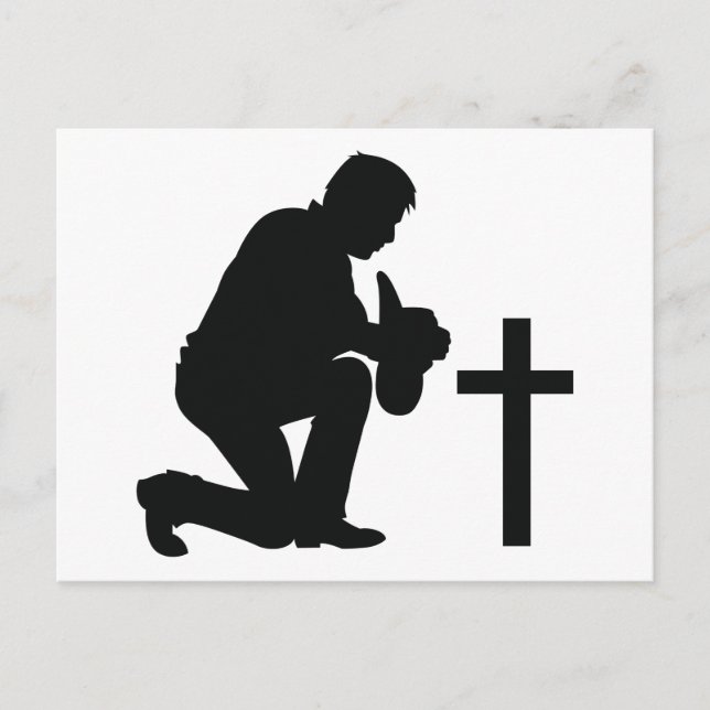 Carte Postale Cowboy Kneeling at Cross (Devant)