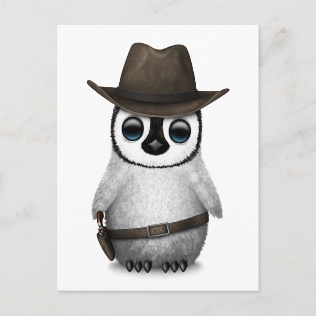 Carte Postale Cowboy mignon de bébé Pingouin personnalisable (Devant)