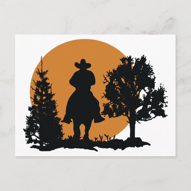 Carte Postale Cowboy Silhouette (Devant)