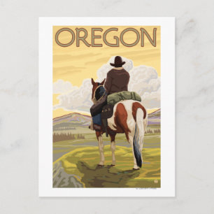 Carte Postale Cowboy sur Horseback Vintage voyage Poster