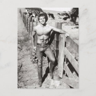 Carte Postale Cowboy vintage à cake de Beefcake