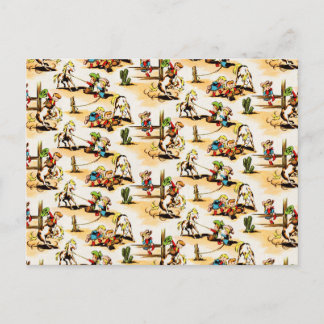 Carte Postale Cowboy vintage Country Kids Pony Cactus