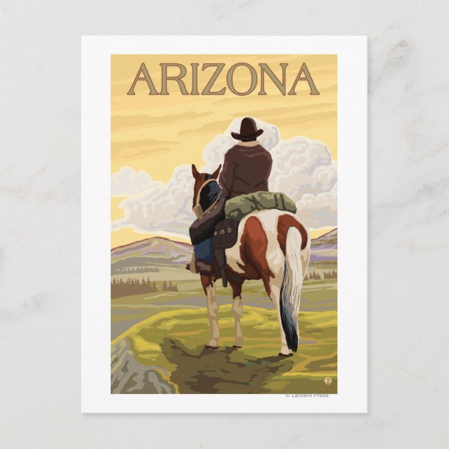 Carte Postale Cowboy (Vue de dos)Arizona (Devant)