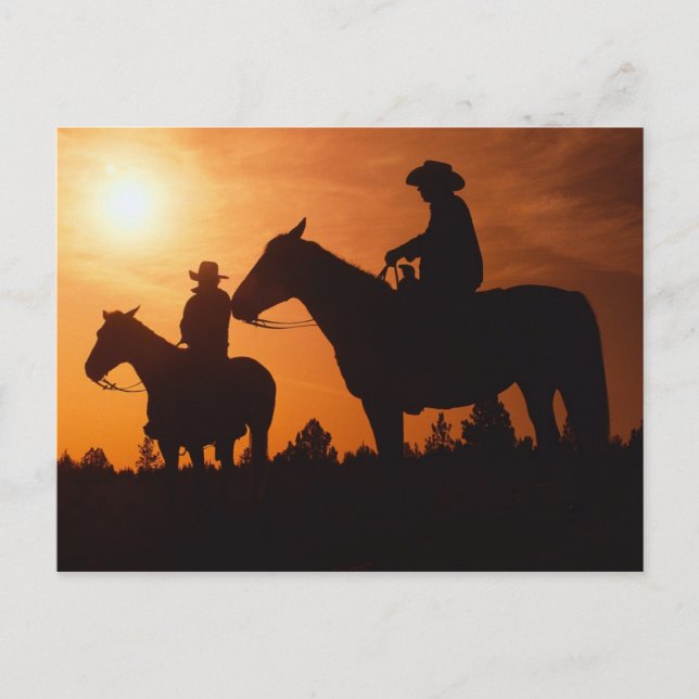 Carte Postale cowboys on posthorst (Devant)