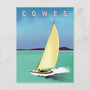 Carte Postale cowes isle of wight travel poster print.