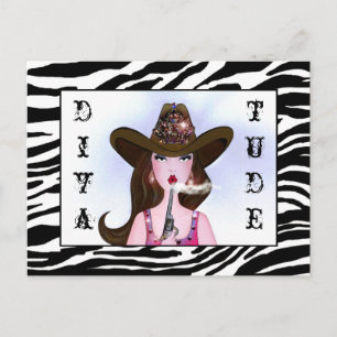 Carte Postale Cowgirl avec "DIVAtude"